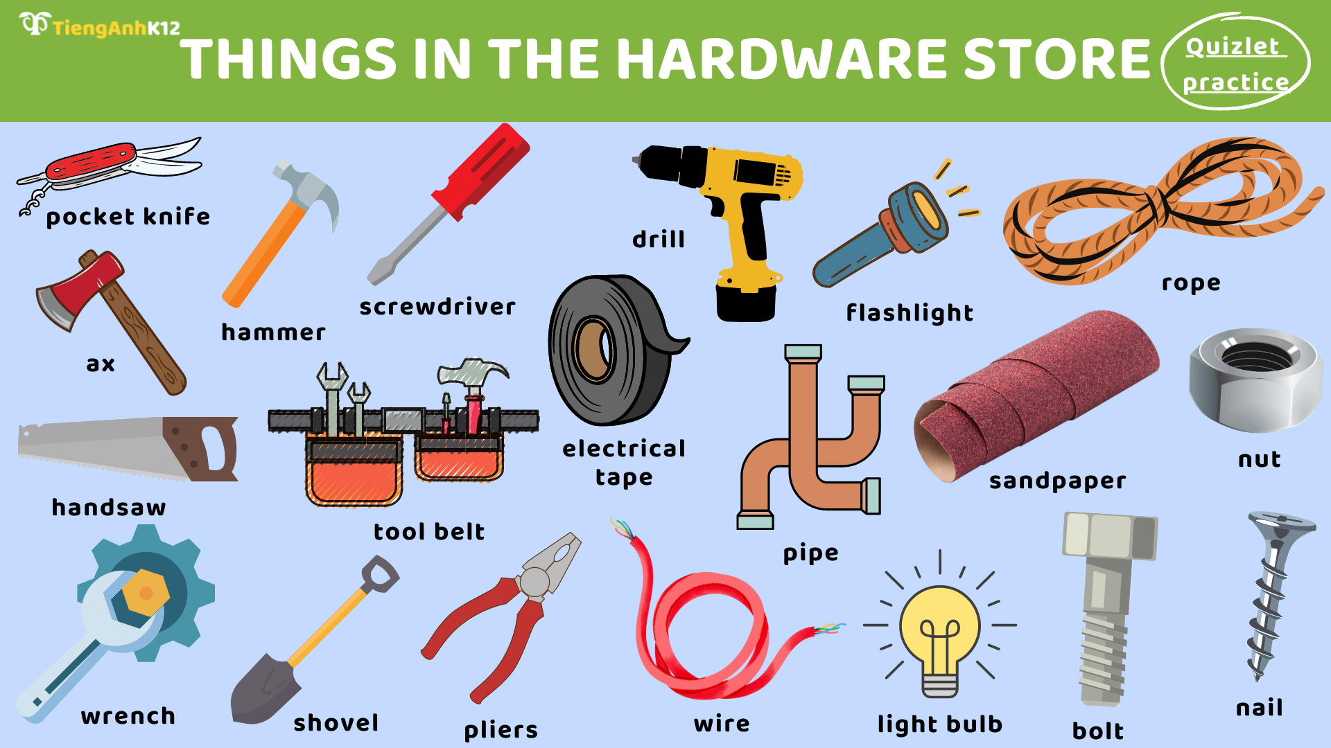 Từ vựng Toefl Primary Step 2 - Things in the hardware store